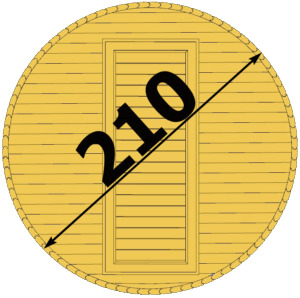 Ширина - 2.1м. Высота - 2.1м.